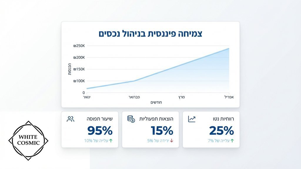 גרף המציג צמיחה פיננסית בעסק השכרות